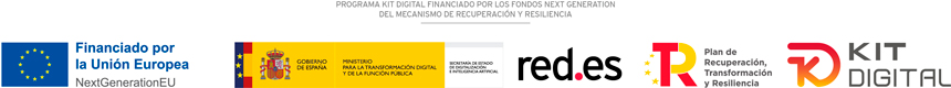 Digital Kit programme funded by NextGenerationEU: European Union, Government of Spain, Red.es, Recovery, Transformation and Resilience Plan, and Digital Kit